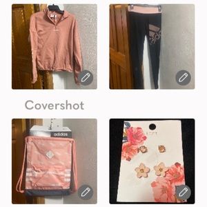 Adidas BackPack 16x14W+S/P stretch pant+SweatShirt M+LOFT New 2pair🦻earrings